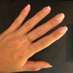 2MM Black CZ Solitaire 14K Gold Filled Ring